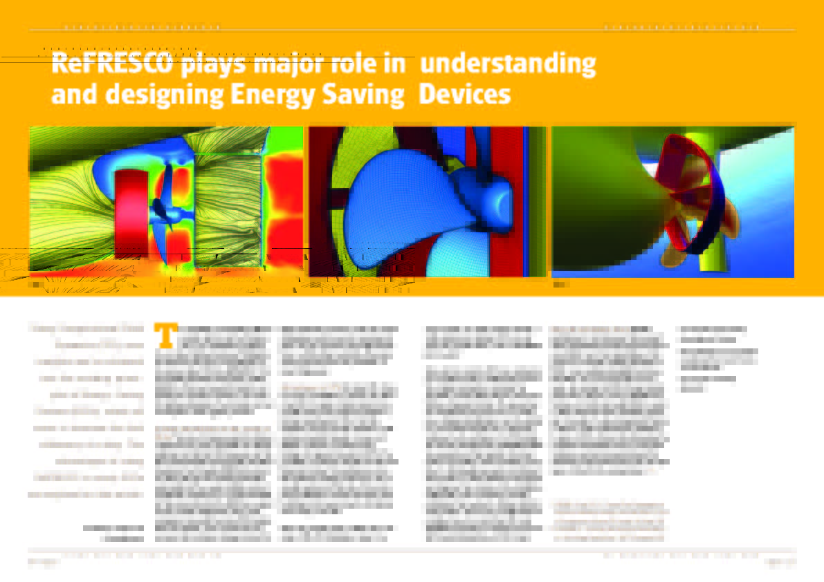 ReFRESCO plays major role in understanding and designing Energy Saving Devices