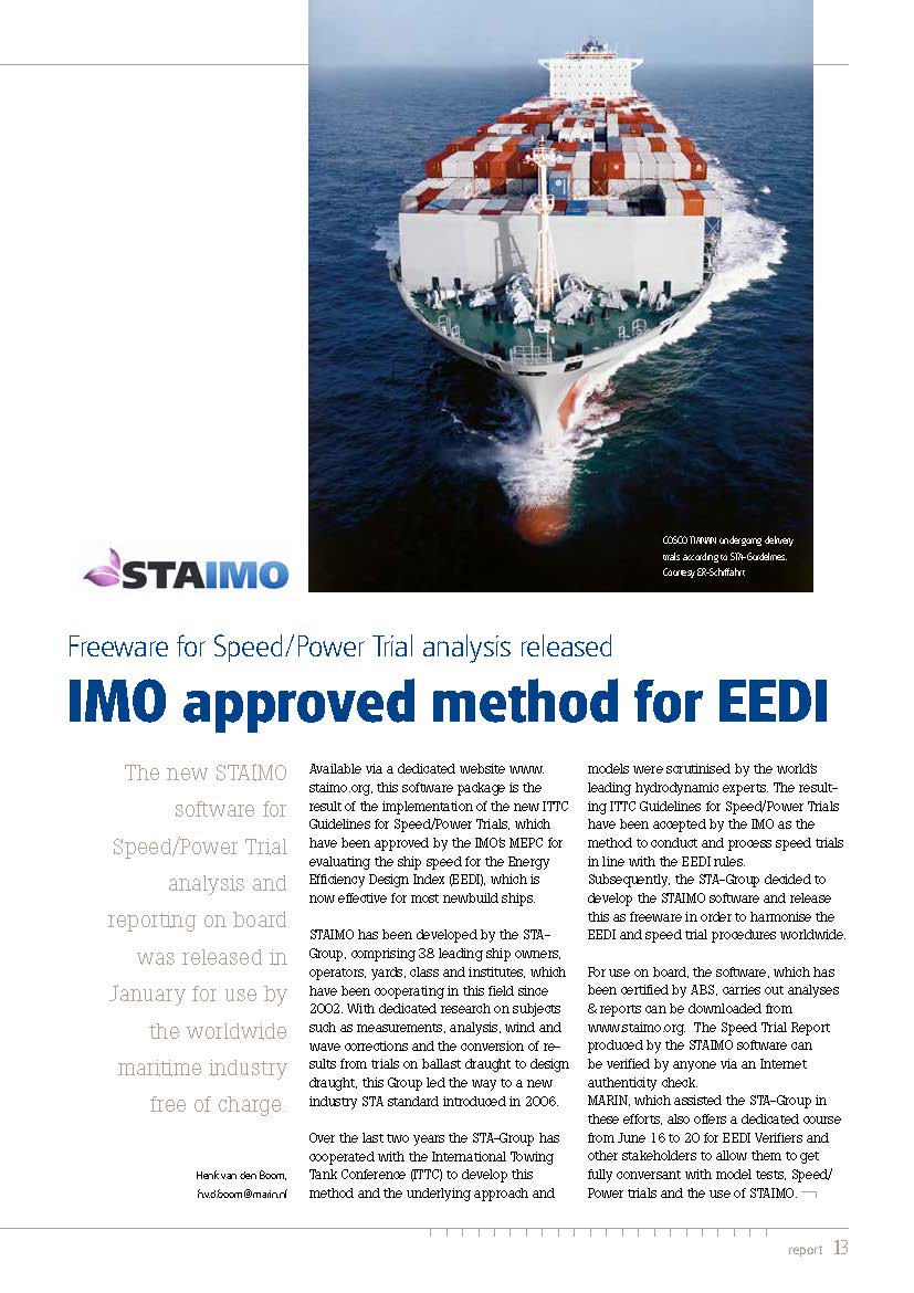 IMO approved method for EEDI