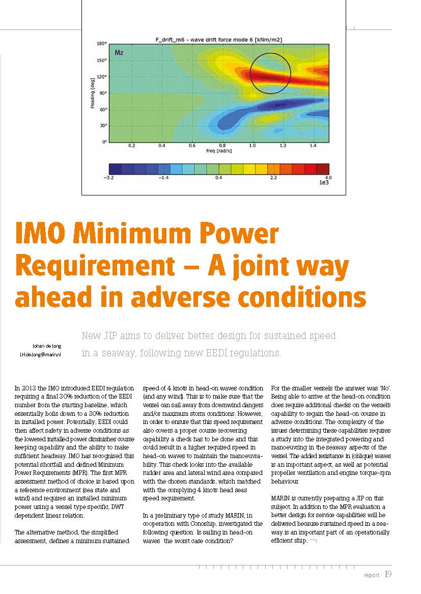 IMO Minimum Power Requirement – A joint way ahead in adverse conditions