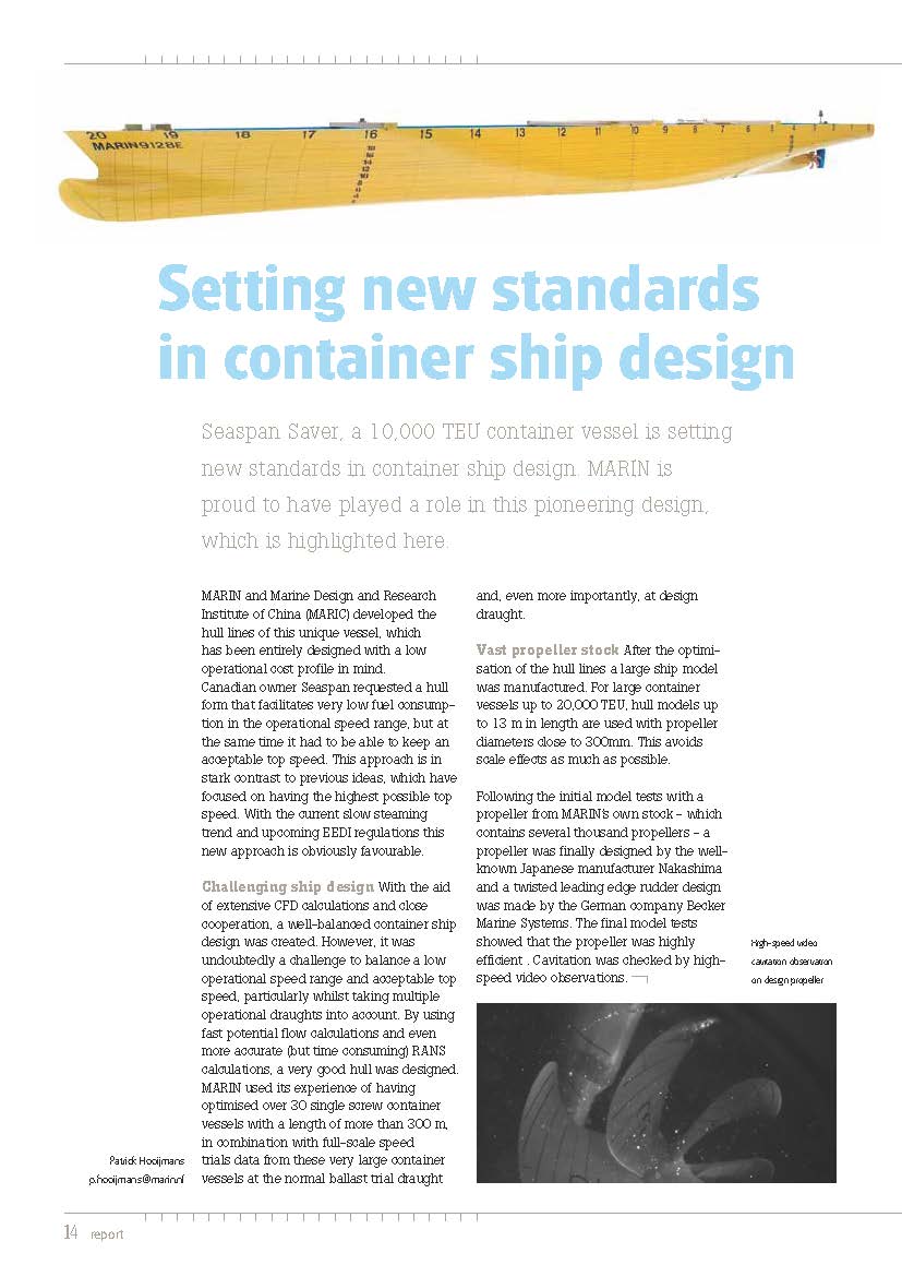 Setting new standards in container ship design